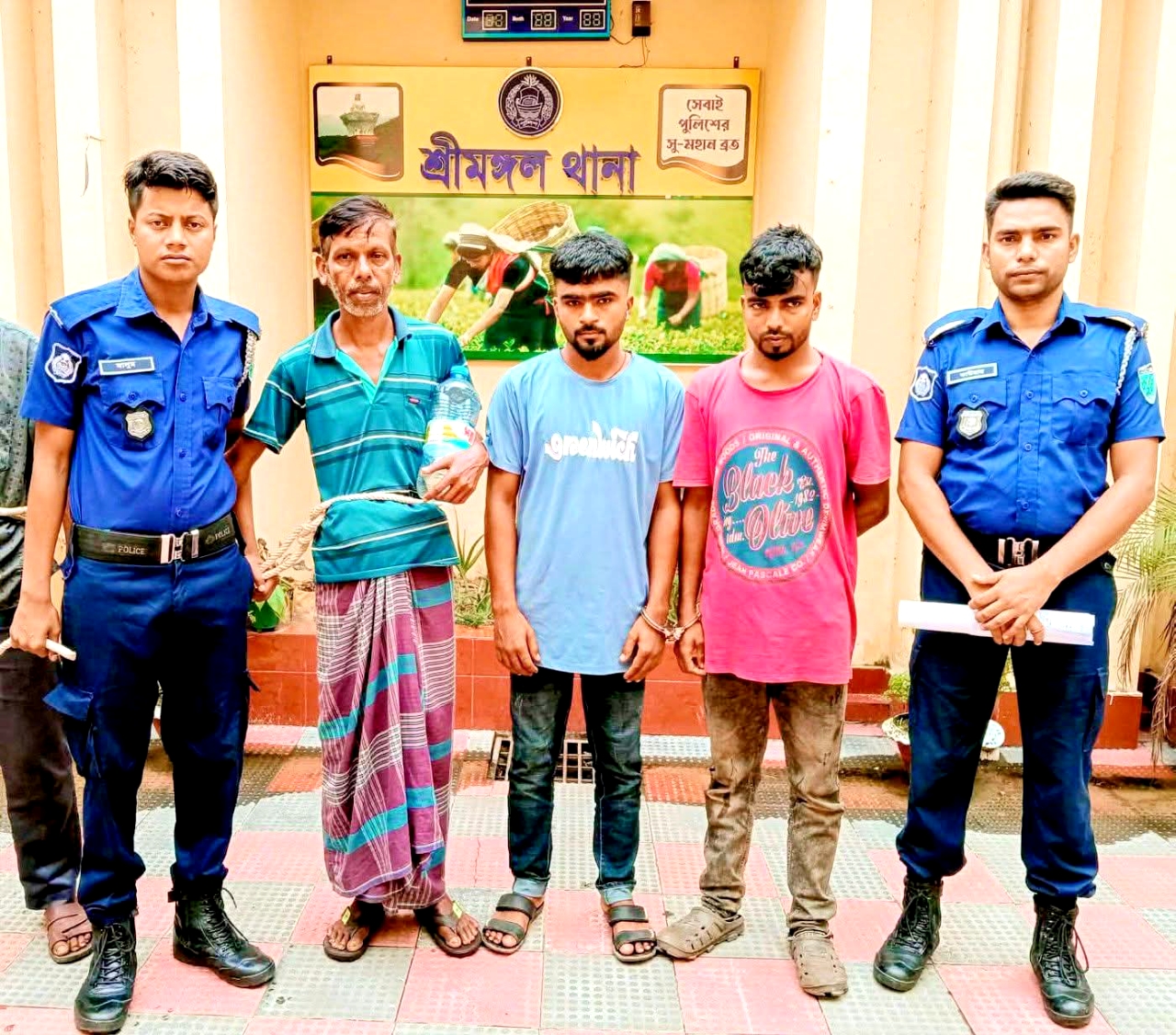 শ্রীমঙ্গলে থানা পুলিশের অভিযানে সাজাপ্রাপ্ত ও ওয়ারেন্টভুক্ত চার আসামি গ্রেফতার