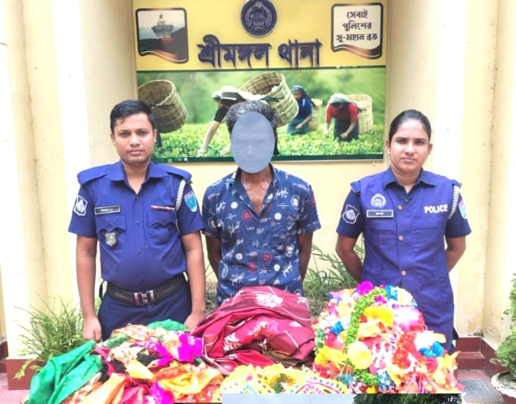 শ্রীমঙ্গলে মন্দিরে চুরির ঘটনায় এক ব্যক্তি গ্রেফতার, চোরাই মালামাল উদ্ধার
